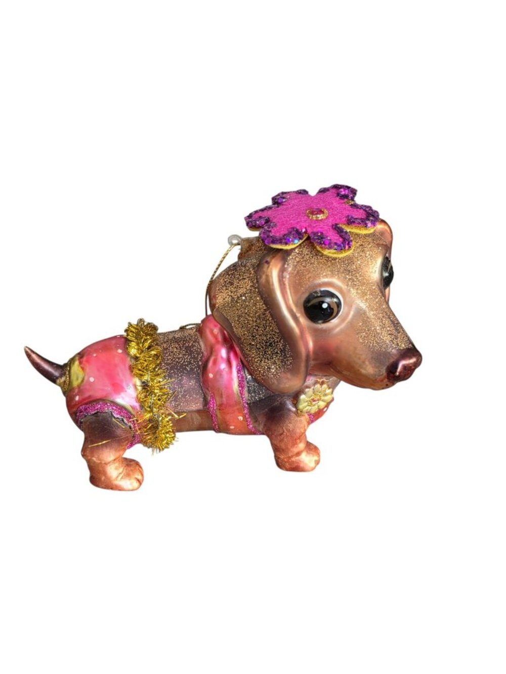 Robert Stanley Dog Christmas Ornament Glitter Dachshund Tutu 5" x 4"